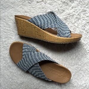 Skechers Blue Wedge Sandals